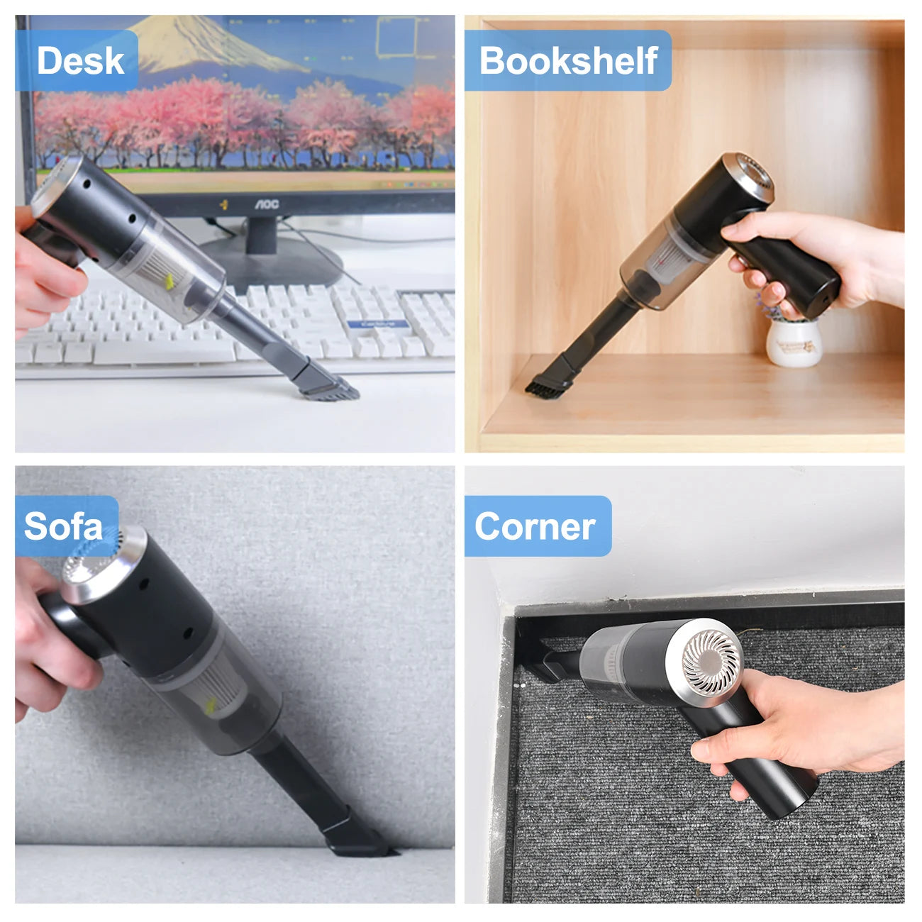 2-in-1 Wireless Handheld Vacuum Cleaner & Air Duster for Car, Home & Electronics