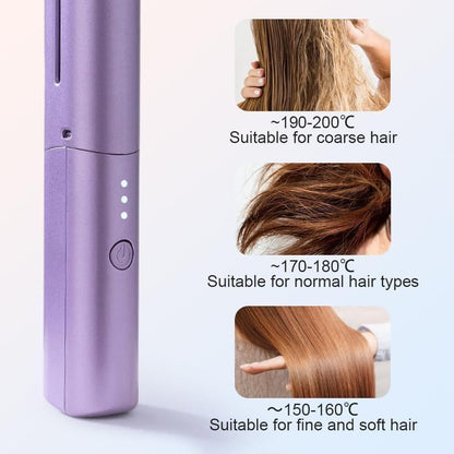 Meneflix Portable Mini Hair Straightener – Cordless, Rechargeable & Travel-Friendly
