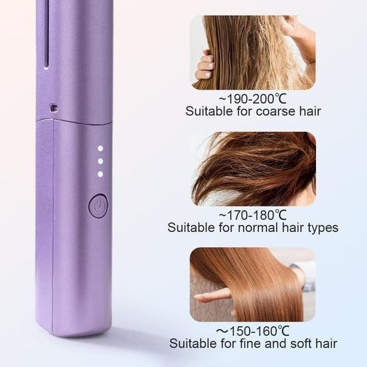 Meneflix Portable Mini Hair Straightener – Cordless, Rechargeable & Travel-Friendly