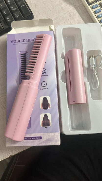 Meneflix Portable Mini Hair Straightener – Cordless, Rechargeable & Travel-Friendly
