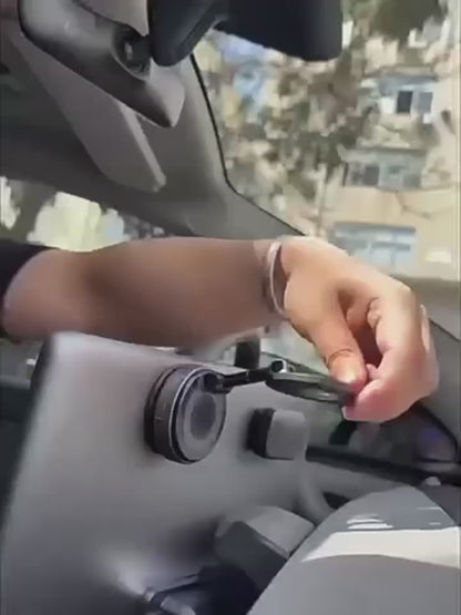 360° Rotating Vacuum Magnetic Mobile Holder Stand | Strong Suction + Powerful Magnet Phone Mount for Car, Desk, Gym, Mirror & Shower | Universal Compatible with All Smartphones (With Metal Ring)